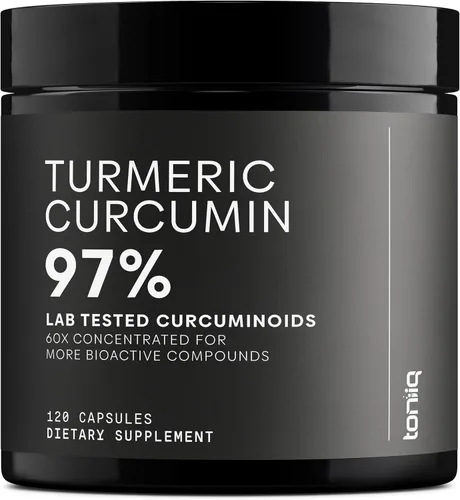 Curcumina de cúrcuma - Extracto 60:1 de ultra alta potencia con 97% de curcuminoides - 1200 mg por porción - Pimienta negra y aceite MCT para una