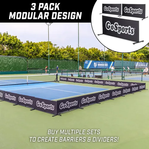 Miniatura 2 de GoSports Pickleball Ball Barrier 3 Pack - Choose Brandable or Pre-Branded - Court Dividers for Pickleball Courts