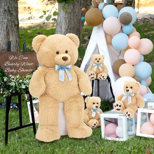 Miniatura 3 de MorisMos Oso de Peluche Gigante Animal de Peluche con Osos Bebé, 35.4'' Oso Grande de Peluche Mamá, 3 Pequeños Osos de Peluche Animales de Peluche a