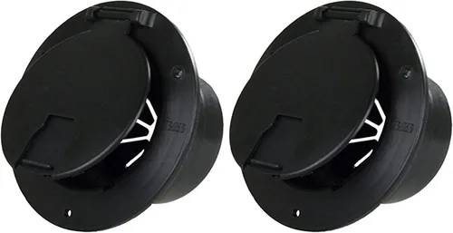 Miniatura 2 de Productos de lujo JR escotilla de cable eléctrico redonda con respaldo., Negro