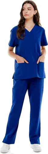 Miniatura 2 de MEDPIA Conjuntos de uniforme médico para mujeres y hombres, pantalones de enfermería médica elásticos en 4 direcciones y 8 bolsillos