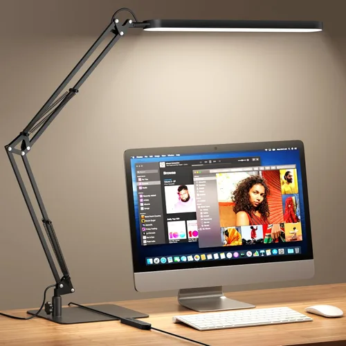 Miniatura 11 de SKYLEO Lámpara de escritorio LED - Luz de escritorio de 33.5 pulgadas - Cuello de cisne flexible - 5 modos de color x 11 niveles de brillo - 1300LM