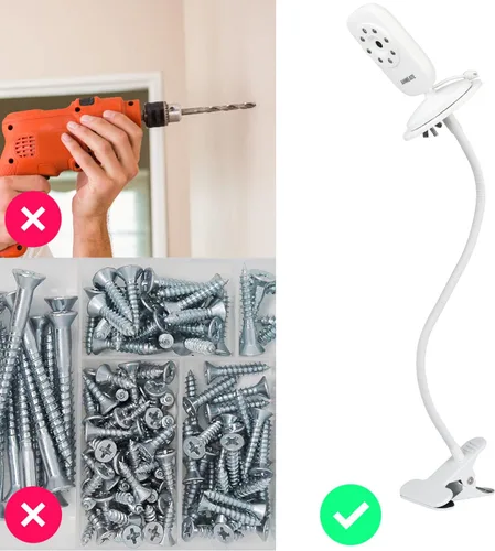 Miniatura 7 de wochel Soporte universal para monitor de bebé para ANMEATE SM24, Arlo, Motorola, Owlet Cam y la mayoría de los monitores de bebé, soporte flexible