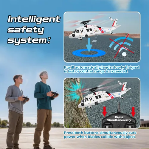 Miniatura 5 de CKYSCHN UH60L Black Hawk Helicóptero RC sin escobillas 4CH, WLtoys K270 Helicóptero de control remoto con posicionamiento de flujo óptico