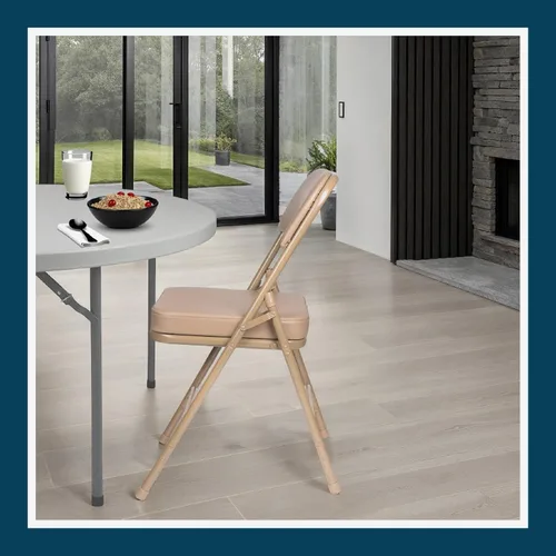 Miniatura 12 de OEF Furnishings Serie OEF3200 Sillas plegables de vinilo de alta calidad, resistentes, de grado industrial, asiento ultra acolchado de 2 pulgadas