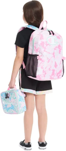 Miniatura 7 de Champion Combo de mochila y almuerzo para jóvenes, Caramelo rosaAzul Aruba