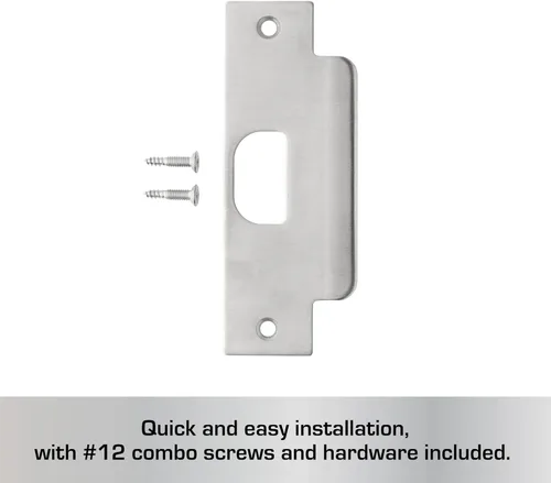 Miniatura 2 de BRINKS Comercial - Paquete de 4 placas de repuesto para puertas ASA, acabado cromado satinado - Refuerza la seguridad en tus puertas