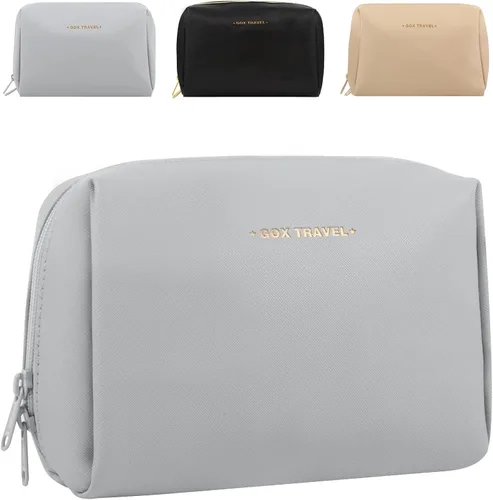 GOX Bolsa de cosméticos de gran capacidad para maquillaje, bolsa de viaje, organizador de accesorios, neceser para mujeres y niñas, color negro,