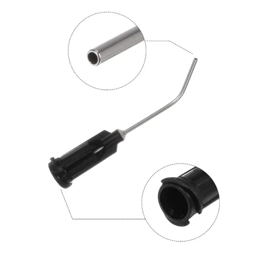 Miniatura 4 de HARFINGTON 12 piezas de agujas dispensadoras de punta roma, calibre 19, puntas dispensadoras curvadas a 45 grados, 1 pulgada de ángulo en el Negro