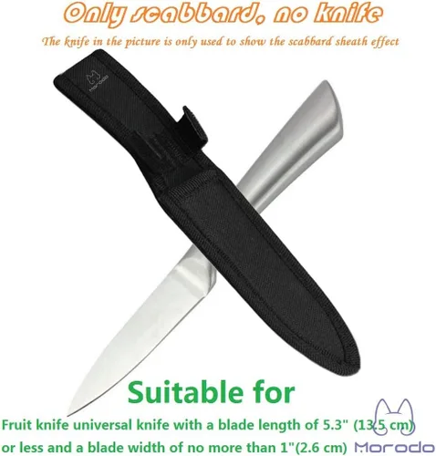 Miniatura 2 de Cuchillo de fruta de 3.5 a 5.3 pulgadas, cuchillo universal, funda de vaina (nailon negro)