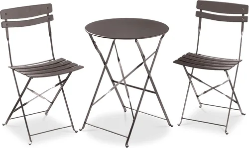 Miniatura 22 de Best Choice Products Juego de 3 piezas de bistró, diseño plegable que ahorra espacio, acero sólido, juego de muebles de patio al aire libre con 2