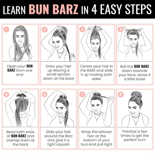 Miniatura 5 de 2 BUN BARZ by PONY-O - Máquina para hacer bollos flexible patentada para cabello fino y fino, herramienta fácil de moño para el cabello, alternativa