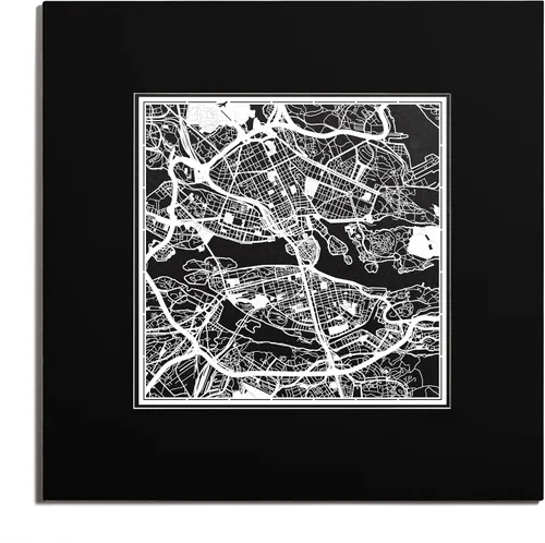 Miniatura 98 de O3 Design Studio Mapa de corte de papel Madrid negro mate de 20 x 20 pulgadas