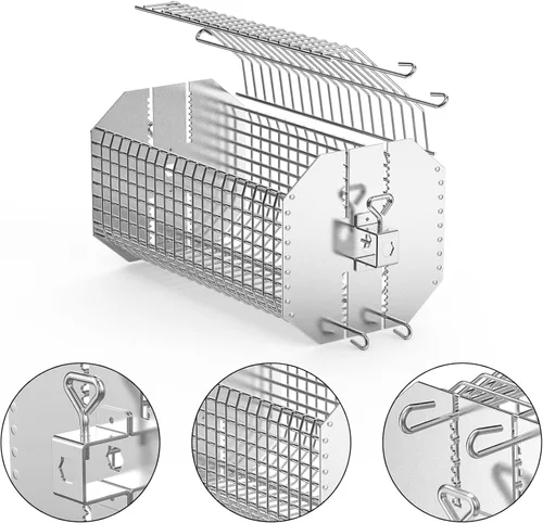 Miniatura 7 de onlyfire Cesta de asador octogonal universal, cesta de asador plana para asador, se adapta a hexágono de 1/2 pulgada, hexagonal de 3/8 pulgadas
