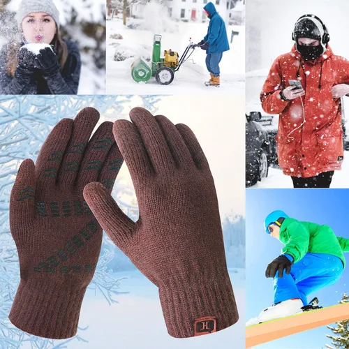 Miniatura 23 de FZ FANTASTIC ZONE Guantes de invierno para hombre, cálidos, térmicos, suaves, de lana, para pantalla táctil, para mujer