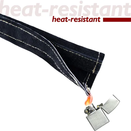 Miniatura 3 de YESWELDER Cubierta de cable de soldadura TIG resistente a la llama de cuero negro de 7,6 metros (25 pies de longitud)