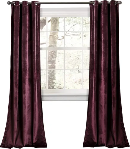 Miniatura 19 de Lush Decor Prima Velvet Sólido - Par de paneles de cortinas para ventana con ojales de filtrado de luz, 95" L x 38" A, Negro