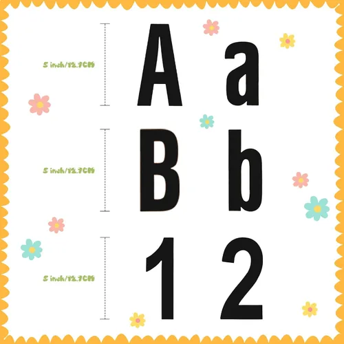 Miniatura 3 de Tenare Juego de 134 letras coloridas del alfabeto de 5 pulgadas, letras del alfabeto, números y recortes de puntuación para tablón de anuncios, Negro
