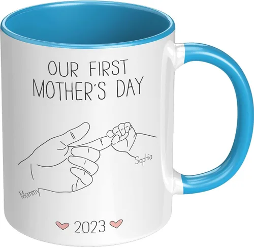 Miniatura 9 de Taza para el día de la madre para mamá de hija e hijo – Taza de café divertida para la mejor mamá del mundo – Regalo único de cumpleaños para esposa