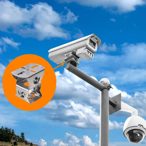 Miniatura 6 de Adaptador universal de acero de 2 capas para montaje en poste de pared, soporte universal de 3 ejes, adaptador de extensión de base de metal sólido