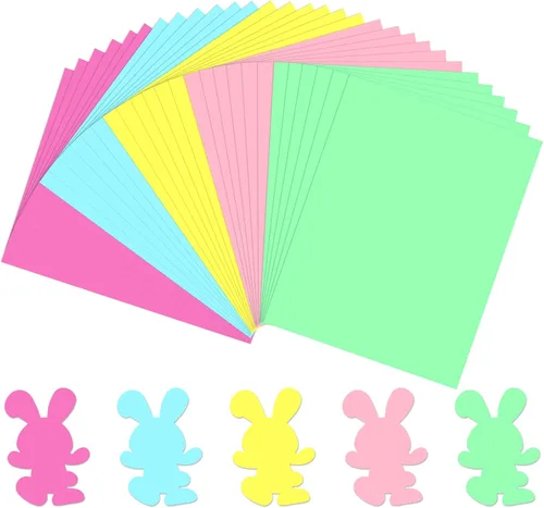 Miniatura 9 de JULBEAR 30 hojas de cartulina de colores del día de San Patricio 5 colores 180 g/m² 8.5x11 pulgadas, cartulina verde surtida para tarjetas DIY