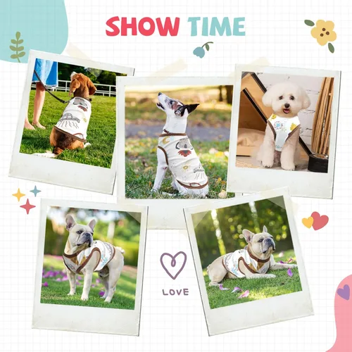 Miniatura 3 de Camisa para perros pequeños, linda camiseta de algodón suave sin mangas para perros pequeños, gatos, chaleco de verano para perros y gatos, camiseta