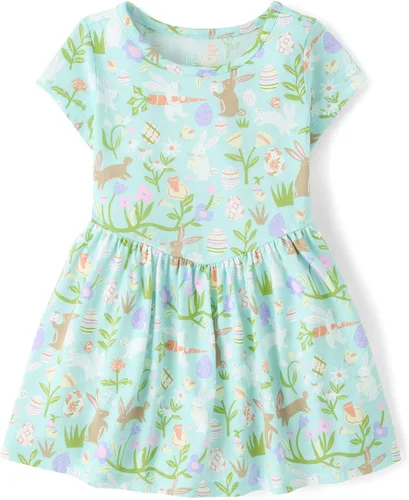 Miniatura 10 de The Children's Place, Vestido de moda de manga corta para niñas y niñas pequeñas