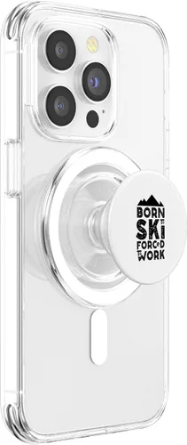 Miniatura 3 de Born for skiing forced to work Apres ski skis PopSockets MagSafe PopGrip for iPhone