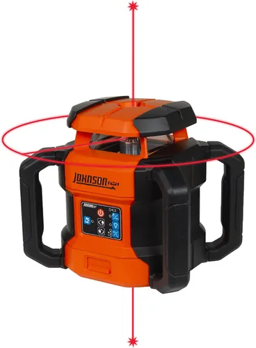 Miniatura 7 de Johnson Level & Tool JRT300-RDHV-K Kit de láser rotativo autonivelante rojo de doble pendiente, rango de 4,000 pies, estuche de transporte
