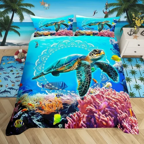 Miniatura 45 de Homewish Juego de ropa de cama de elefante, tamaño Queen, funda de edredón a rayas azules para niños y niñas, juego de funda de edredón de animales