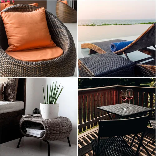 Miniatura 6 de Kit de reparación de mimbre para muebles de patio, material sintético de ratán para juegos de sillas de patio, tejido y reemplazo, muebles de patio