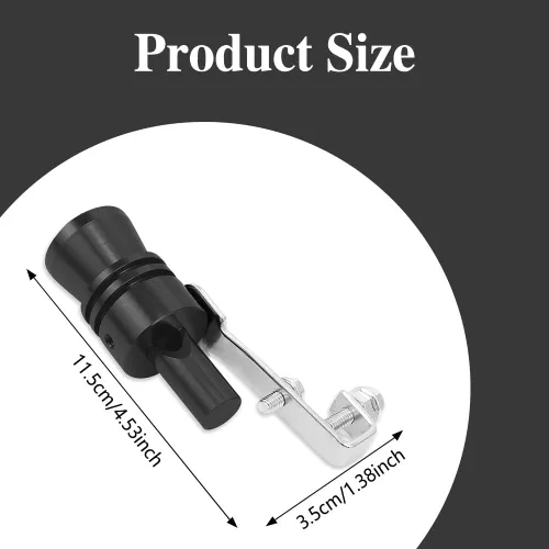 Miniatura 2 de 2 piezas de silbato turbo para coche, silbato turbo universal de aleación de aluminio, silbato de tubo de escape de sonido turbo de aleación de Negro