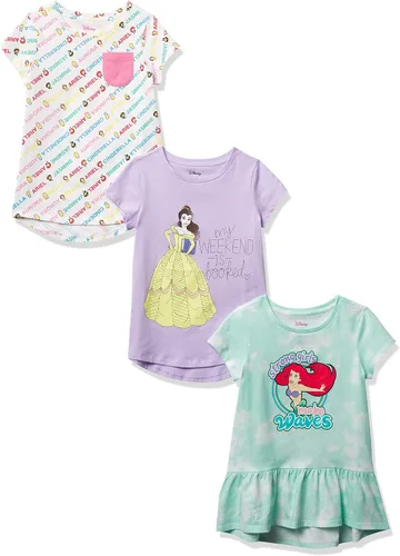 Tienda Essentials Disney Marvel Star Wars Frozen Princess Girls and Toddlers' Short-Sleeve Tunic T-Shirts, Pack of 3