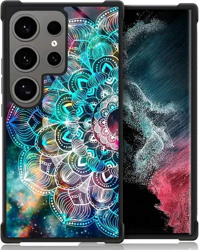 Miniatura 44 de ZHEGAILIAN Funda compatible con Samsung Galaxy S22 Ultra, funda de vidrio orgánico para niñas, mujeres y hombres, diseño de cuatro esquinas, Cabeza
