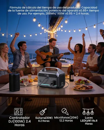 Miniatura 7 de DARAN Estación de energía portátil de 600 W (pico de 1200 W), generador solar LiFePO4 de 288 Wh con salidas de CA y CC, carga rápida de 2 horas