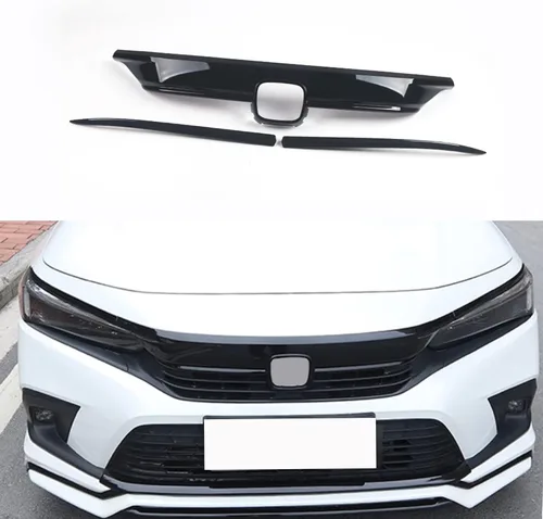 Miniatura 7 de Accesorios de coche para capó de parrilla superior delantera exterior para Honda Civic 11ª generación 2022 2023 2024 2025 2026 ABS 3 piezas