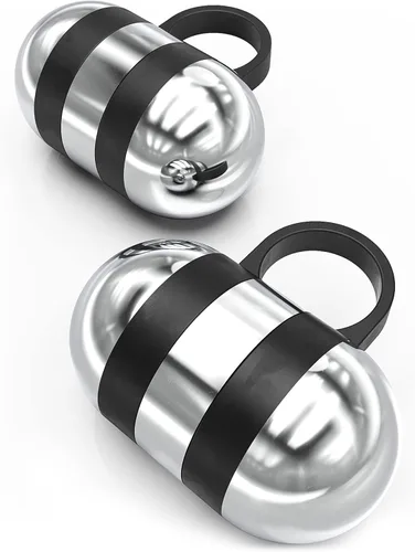 Synergee Pesas de mano cardio. Juego de mancuernas de acero con lazo de silicona antideslizante para el dedo, para entrenamiento, fitness,