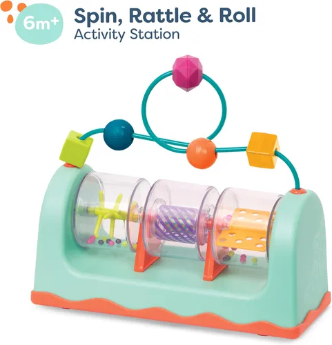 Miniatura 5 de B. toys Laberinto de cuentas - Estación de actividades para bebés - Juguete interactivo para bebés - Pelotas, spinners - Juguetes sensoriales
