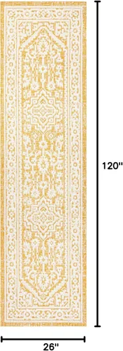 Miniatura 137 de Eyely BMS101D-28 - Alfombra de pasillo con textura de medallón de Santa Mónica Slesi, para interiores y exteriores, estilo costero, bohemio, Gris