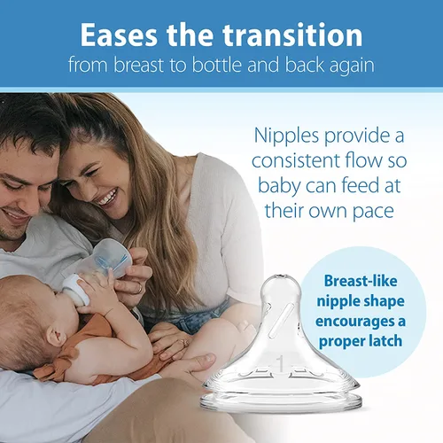 Miniatura 4 de Dr. Brown's Natural Flow® Anti-Colic Options+™ Biberón de cuello ancho, 5 oz/5.1 fl oz, pezón nivel 1, 1 paquete, 0.0 ft+ con paquete de 6 pezones