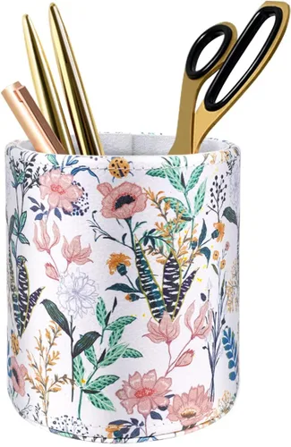 Miniatura 19 de Soporte para bolígrafos para mujeres y niñas, taza de lápices, decoración de escritorio rosa, soporte para brochas de maquillaje, soporte grande