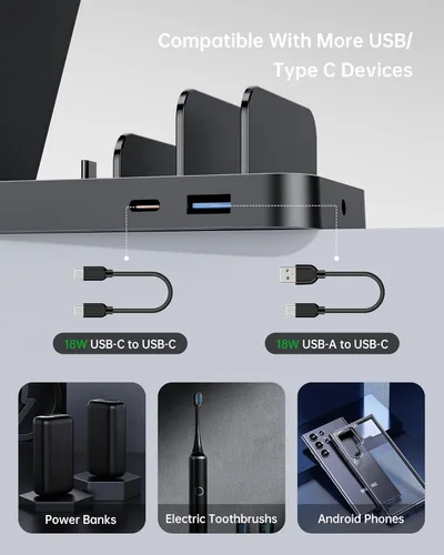 Miniatura 6 de Cargador inalámbrico para Samsung, estación de carga rápida 5 en 1 para Samsung Galaxy Watch 8 7 6 5 4 Galaxy Buds, soporte de carga para S26 Ultra