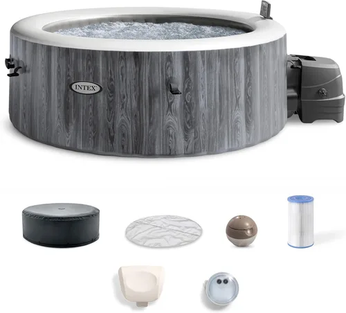 Miniatura 11 de INTEX 28439EP PureSpa Greywood Deluxe - Juego de spa inflable: incluye cubierta de eficiencia energética - Aplicación de control de spa - Panel