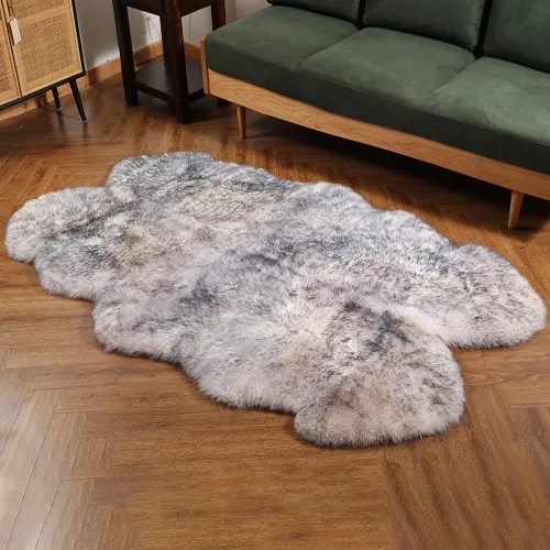 Miniatura 10 de IRIWOOL Alfombra de piel de oveja auténtica de alta calidad, piel de oveja australiana, esponjosa, de lujo, natural, de piel de cordero esponjosa