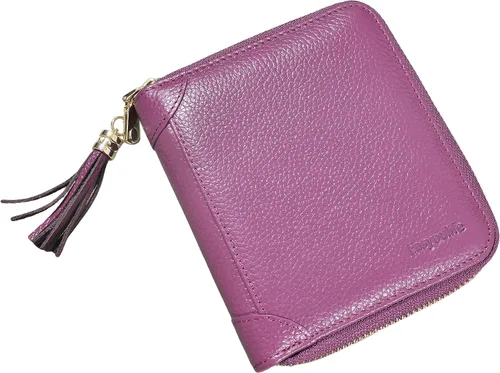 Miniatura 7 de Easyoulife - Billetera de piel con cierre y tarjetero para mujer, con bloqueo de interferencia de radiofrecuencia (RFID), Minimalista, M
