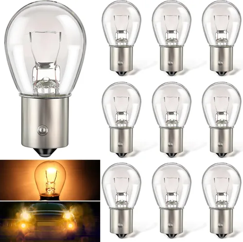Meonum Paquete de 10 bombillas 1156, S25 P21W, 7506 1141 1156LL 1141LL 1295, repuesto de luz de freno automotriz para automóviles, caravanas,