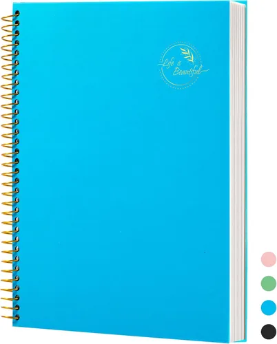 Miniatura 12 de Cuaderno de espiral grande de 8.5 x 11 con 3 divisiones, cuaderno de espiral de tapa dura para tomar notas, 120 hojas, cuaderno cuadriculado