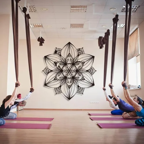 Decoración de pared de mandala 3D, arte de pared de loto, arte de pared de mandala de metal, decoración de pared de flor de loto, arte de pared Negro