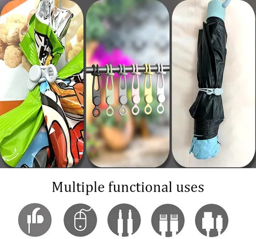 Miniatura 4 de 18 correas de silicona para cables organizadores para guardar auriculares, cables de carga de teléfono, bridas de cables altamente elásticas