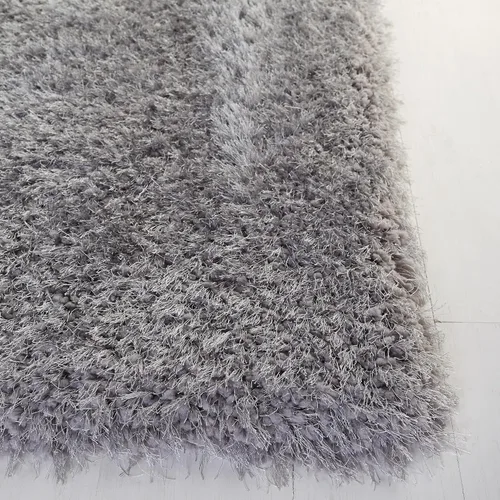 Miniatura 4 de SAFAVIEH Luxe Shag Collection - Alfombra de pasillo, 2 pies 3 pulgadas x 6 pies, color gris, glamour hecho a mano, 3.2 pulgadas de grosor, ideal